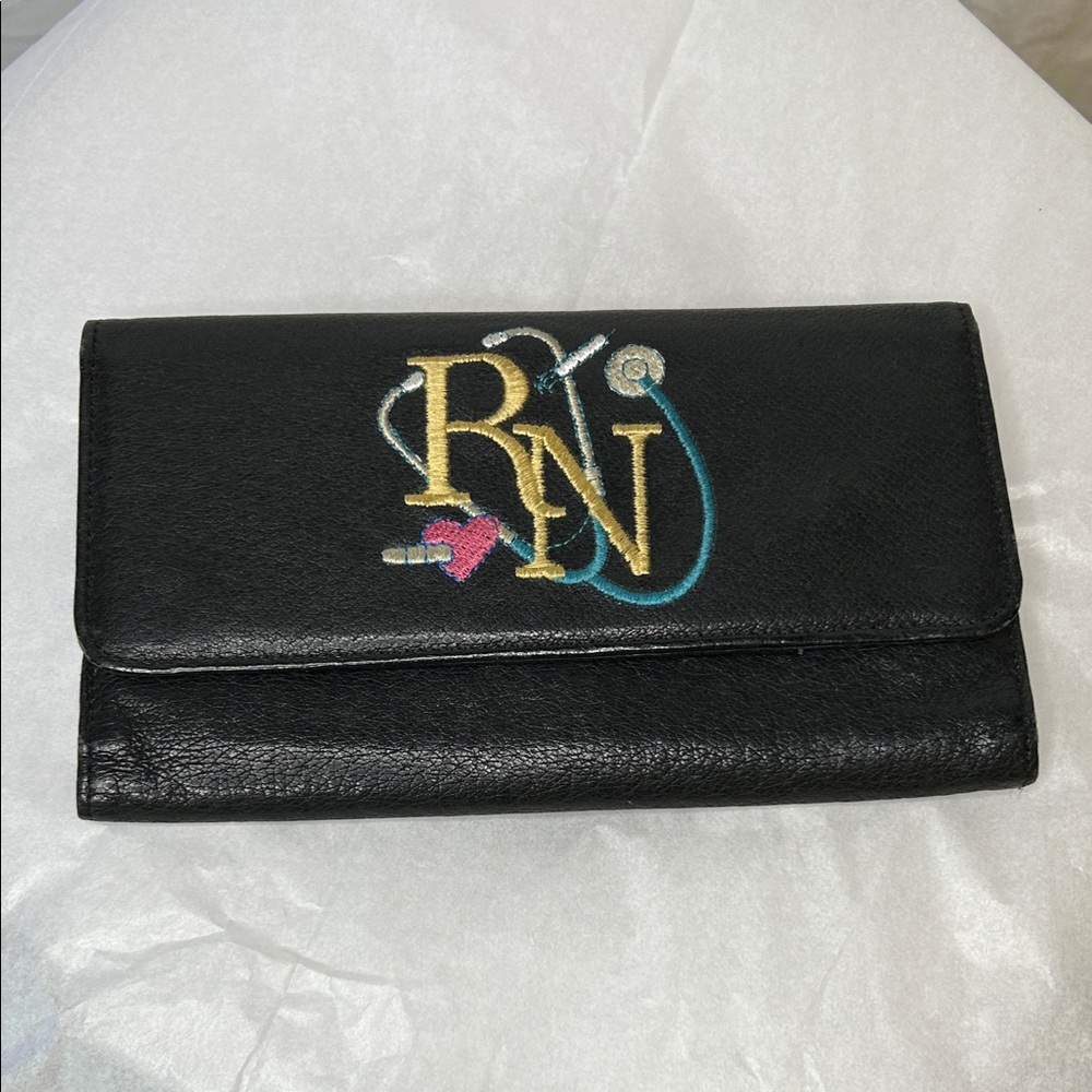 Unbranded Black Leather RN (registered nurse) Women's wallet.